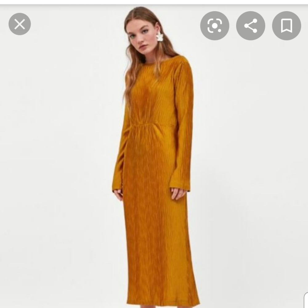 Zara Gold Midi Dress